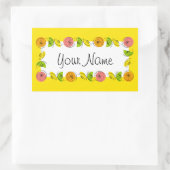 Citrus Circle Yellow Naam sticker rechthoek (Tas)