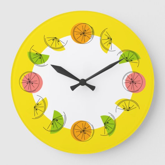 Citrus Cirkel Gele klok rond (Voorkant)
