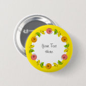 Citrus Cirkel Gele Tekst knop rond Ronde Button 5,7 Cm (Voorkant /achterkant)