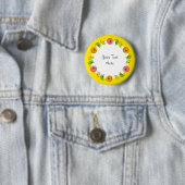 Citrus Cirkel Gele Tekst knop rond Ronde Button 5,7 Cm (In situ)
