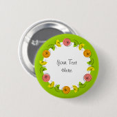 Citrus Cirkel Groene Tekst knop rond Ronde Button 5,7 Cm (Voorkant /achterkant)