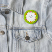 Citrus Cirkel Groene Tekst knop rond Ronde Button 5,7 Cm (In situ)
