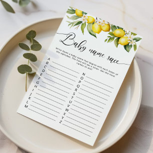 Citrus citroen baby naam ras baby shower spel