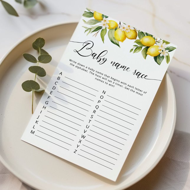 Citrus citroen baby naam ras baby shower spel (Creator heeft geüpload)