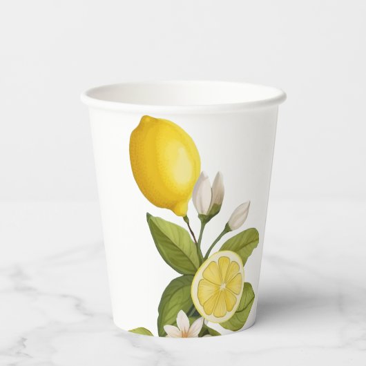 Citrus citroen Baby shower Papieren Bekers (Achterkant)