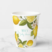 Citrus citroen Baby shower Papieren Bekers (Voorkant)