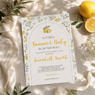 Citrus Citroen Baby Shower Uitnodiging