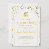 Citrus Citroen Baby Shower Uitnodiging (Voorkant)