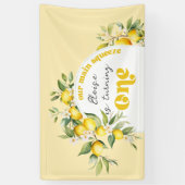 Citrus citroen belangrijkste squeeze 1e verjaardag spandoek (Verticaal)