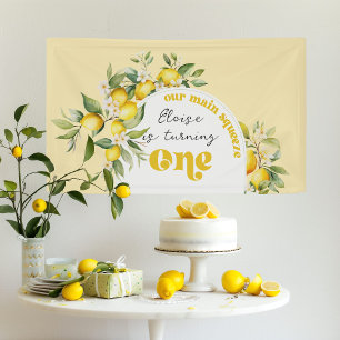 Citrus citroen belangrijkste squeeze 1e verjaardag spandoek