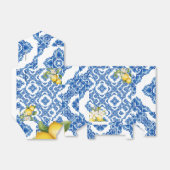 Citrus Citroen Blauwe Tegel Favor Box Bedankdoosjes (Uitgevouwen)