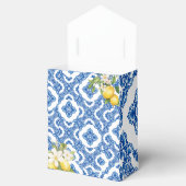 Citrus Citroen Blauwe Tegel Favor Box Bedankdoosjes (Geopend)