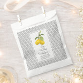 Citrus citroen bloemen geel grijs wit bruiloft bedankzakje (Geknipt)