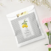 Citrus citroen bloemen geel grijs wit bruiloft bedankzakje (Gezegeld)