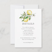 Citrus Citroen Bloemen Waterverf Details Kaart (Voorkant)