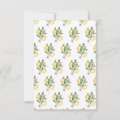 Citrus Citroen Bloemen Waterverf Details Kaart (Achterkant)