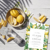 Citrus citroen bloemenbruiloft Waterverf Kaart