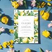 Citrus citroen bloemenbruiloft Waterverf Kaart