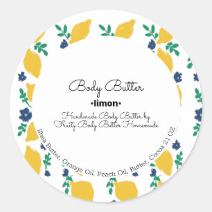 Citrus Citroen Body Butter Badzeep Branding Ronde Sticker