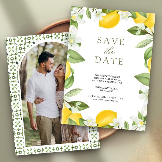 Citrus Citroen Boom Foto Bruiloft Save The Date