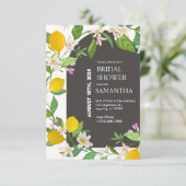 Citrus citroen bruids douche uitnodiging (Staand voorkant)