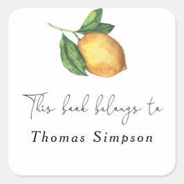 Citrus citroen - dit boek behoort tot vierkante sticker