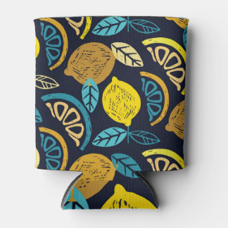 Citrus citroen doodle patroon achtergrond blikjeskoeler