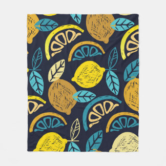 Citrus citroen doodle patroon achtergrond fleece deken