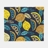 Citrus citroen doodle patroon achtergrond fleece deken (Voorkant (Horizontaal))