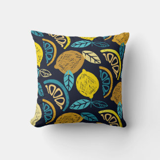 Citrus citroen doodle patroon achtergrond kussen