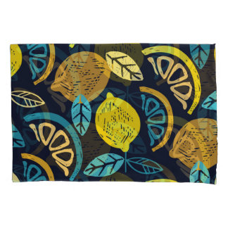 Citrus citroen doodle patroon achtergrond kussensloop
