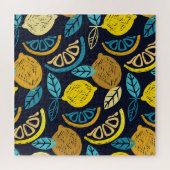Citrus citroen doodle patroon achtergrond legpuzzel (Horizontaal)