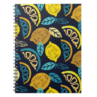 Citrus citroen doodle patroon achtergrond notitieboek