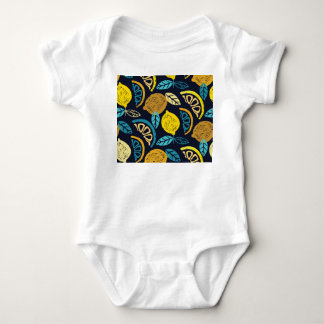 Citrus citroen doodle patroon achtergrond romper