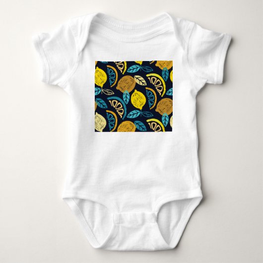 Citrus citroen doodle patroon achtergrond romper (Voorkant)
