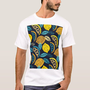 Citrus citroen doodle patroon achtergrond t-shirt