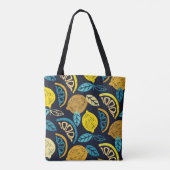 Citrus citroen doodle patroon achtergrond tote bag (Achterkant)