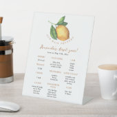 Citrus citroen eerste verjaardag mijlpaal verjaard reclamebord met voetstuk (Insitu)