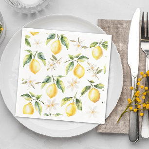 Citrus Citroen Fruit Bloem Botanisch Patroon Servet