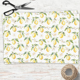 Citrus Citroen Fruit Bloem Botanisch Patroon Tissuepapier