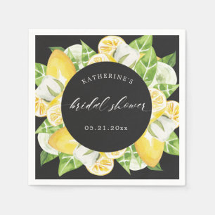 citrus citroen fruit bloem bruiloft feest monogram servet