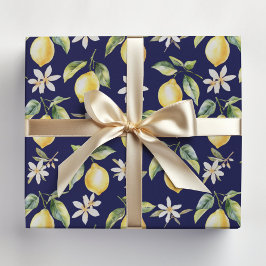 Citrus Citroen Fruit Bloemig Botanisch Patroon Cadeaupapier