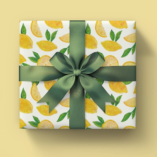 Citrus citroen fruit patroon cadeaupapier