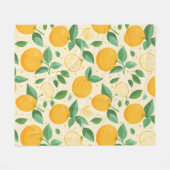 Citrus citroen geel tropisch fruit patroon fleece deken (Voorkant (Horizontaal))