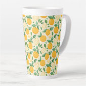 Citrus citroen geel tropisch fruit patroon latte mok (Rechterhoek)