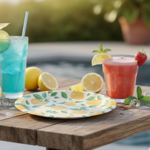 Citrus citroen geel tropisch fruit patroon papieren bordje