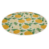 Citrus citroen geel tropisch fruit patroon snijplank (Hoek)