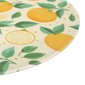 Citrus citroen geel tropisch fruit patroon snijplank (Hoek)