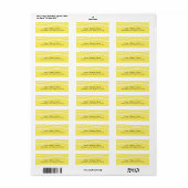 Citrus Citroen Geel & Witte Golf Moderne Trouw Etiket (Full Sheet)