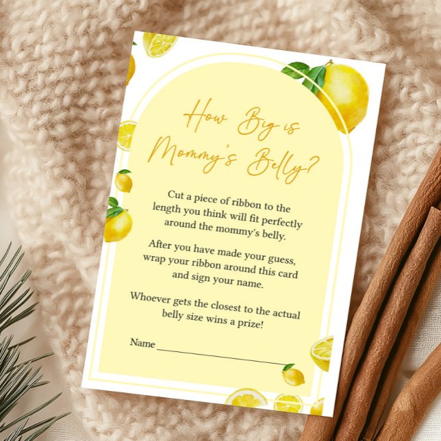 Citrus Citroen Hoe Groot Is Mama's Buik Spel (Sweet Little One Citrus Baby Shower How Big Is Mommy's Belly Game)